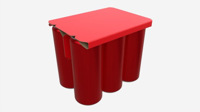 Cardboard Beverage 6-cans Holder 3D मॉडल .c4d .max .obj .3ds .fbx .stl .blend 