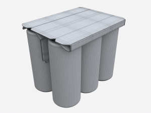 Cardboard Beverage 6-cans Holder 3D मॉडल