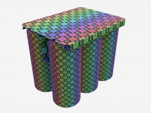Cardboard Beverage 6-cans Holder 3D मॉडल