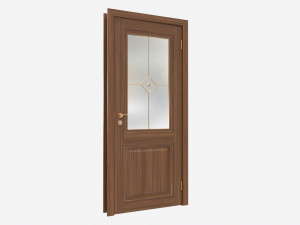 Classic Wooden Interior Door with Furniture 017 3D Модель