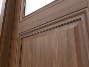 Classic Wooden Interior Door with Furniture 017 3D Модель