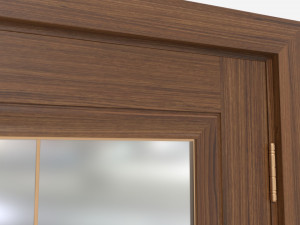 Classic Wooden Interior Door with Furniture 017 3D Модель