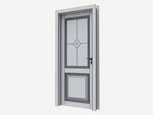 Classic Wooden Interior Door with Furniture 017 3D Модель