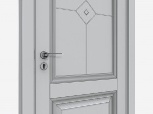 Classic Wooden Interior Door with Furniture 017 3D Модель