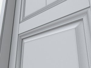 Classic Wooden Interior Door with Furniture 017 3D Модель