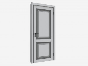 Classic Wooden Interior Door with Furniture 018 3D Model