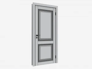 Porte int&eacute;rieure en bois classique avec meubles 018 Modèle 3D