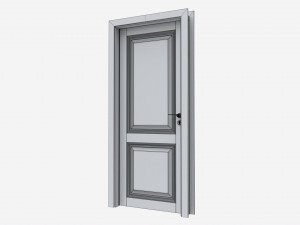 Classic Wooden Interior Door with Furniture 018 3D Model