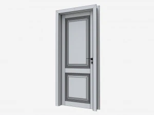Porte int&eacute;rieure en bois classique avec meubles 018 Modèle 3D