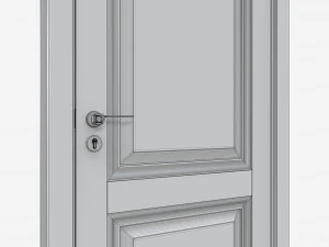 Porte int&eacute;rieure en bois classique avec meubles 018 Modèle 3D