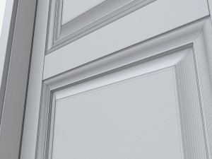 Classic Wooden Interior Door with Furniture 018 3D Model
