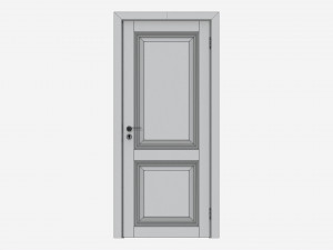 Classic Wooden Interior Door with Furniture 018 3D Model