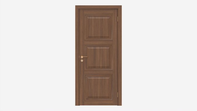 Classic Wooden Interior Door with Furniture 019 3D 모델 .c4d .max .obj .3ds .fbx .stl .blend 