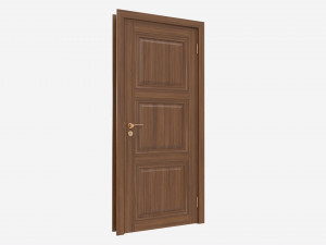 Classic Wooden Interior Door with Furniture 019 3D 모델