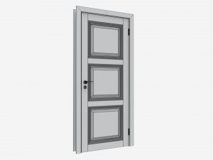 Classic Wooden Interior Door with Furniture 019 3D 모델