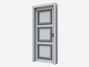 Classic Wooden Interior Door with Furniture 019 3D 모델