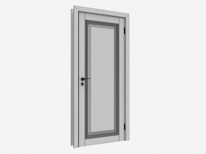 Classic Wooden Interior Door with Furniture 020 3D 모델