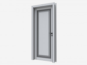 Classic Wooden Interior Door with Furniture 020 3D 모델