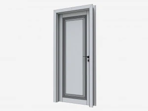 Classic Wooden Interior Door with Furniture 020 3D Model