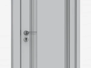 Classic Wooden Interior Door with Furniture 020 3D Model