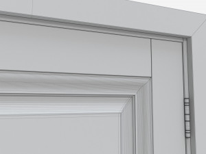 Classic Wooden Interior Door with Furniture 020 3D 모델