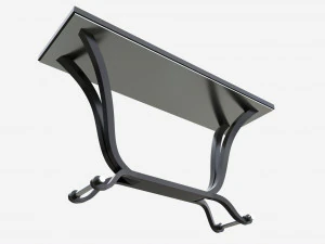 Console Table Wooden Art Deco 3D Model