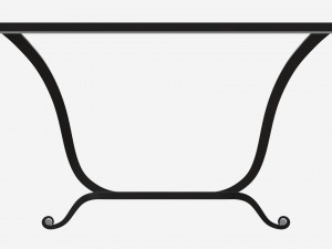 Console Table Wooden Art Deco Modèle 3D