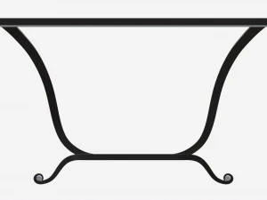 Console Table Wooden Art Deco 3D Model