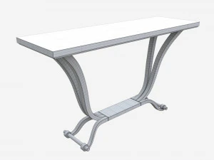 Console Table Wooden Art Deco 3D Model