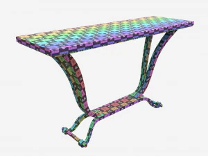 Console Table Wooden Art Deco 3D Model