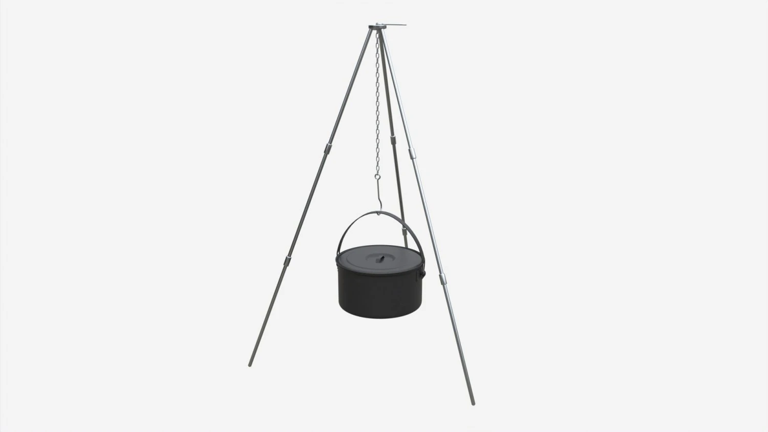Cooking Tripod with Pot 3D Model .c4d .max .obj .3ds .fbx .stl .blend 