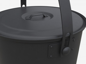 Cooking Tripod with Pot Model 3D