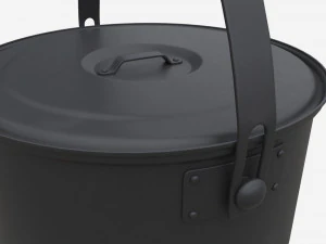 Cooking Tripod with Pot 3D Model