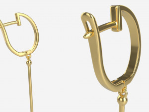 Earrings Diamond Gold Jewelry 01 3D Model