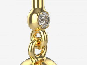 Earrings Diamond Gold Jewelry 01 3D Model