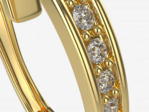 Earrings Diamond Gold Jewelry 01 3D Model