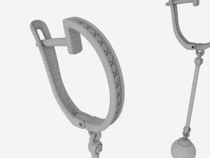 Earrings Diamond Gold Jewelry 01 3D Model