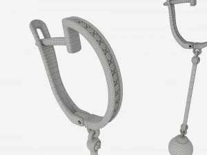 Earrings Diamond Gold Jewelry 01 3D Model