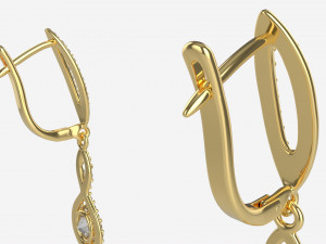 Earrings Diamond Gold Jewelry 02 Modèle 3D