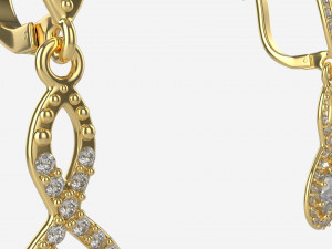 Earrings Diamond Gold Jewelry 02 Modèle 3D