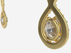 Earrings Diamond Gold Jewelry 02 Modèle 3D