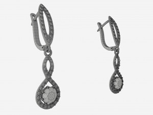 Earrings Diamond Gold Jewelry 02 Modèle 3D