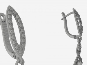 Earrings Diamond Gold Jewelry 02 Modèle 3D