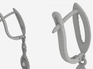 Earrings Diamond Gold Jewelry 02 Modèle 3D