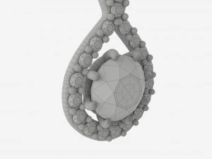 Earrings Diamond Gold Jewelry 02 3D Model