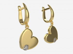 Louis Vuitton White Gold Diamond Flower Dangle Earrings 3D model
