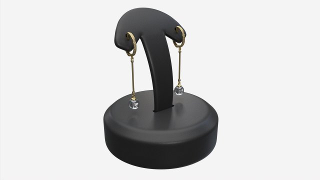 Earrings Leather Display Holder Stand 01 3D Model .c4d .max .obj .3ds .fbx .lwo .lw .lws