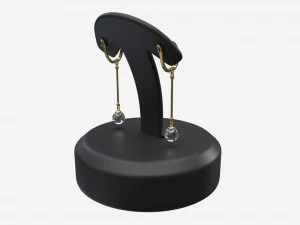 Earrings Leather Display Holder Stand 01 3D Model