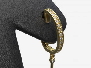 Earrings Leather Display Holder Stand 01 3D Model