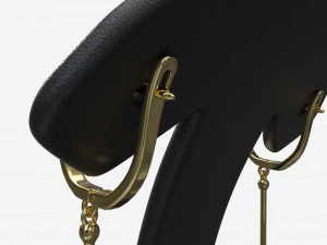 Earrings Leather Display Holder Stand 01 3D Model